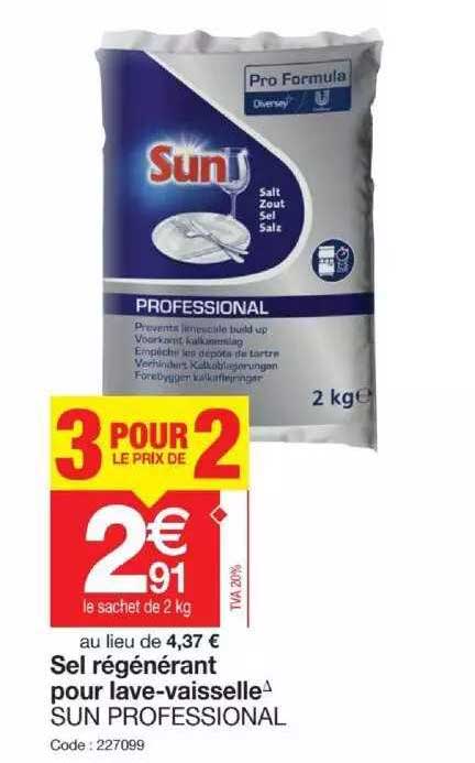sel régénérant pour lave-vaisselle sun professional