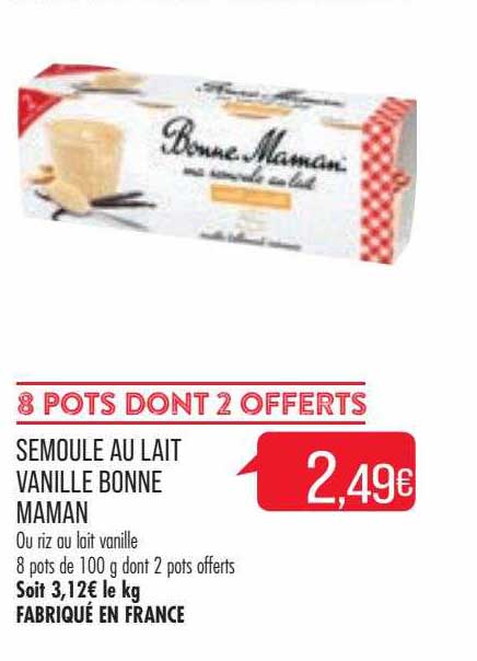 semoule au lait vanille bonne maman