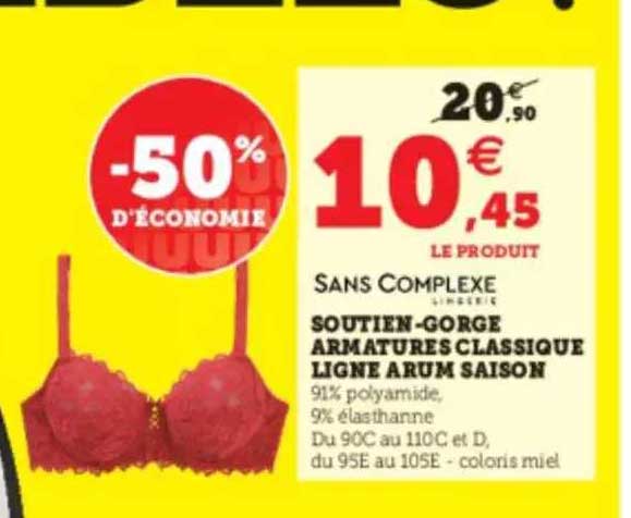 soutien-gorge armatures classique ligne arum saison sans complexe