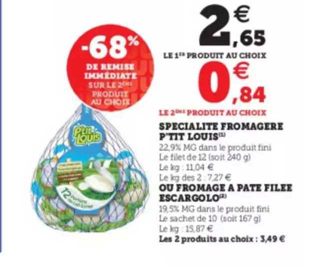 spécialité fromagère p'tit louis ou fromage à pâte filée escargolo