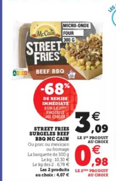 street fries surgelés beef bbq mc cain