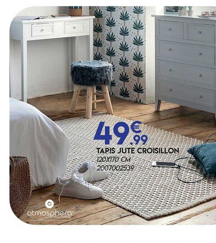 tapis jute croisillon