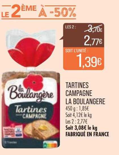 tartines compagne la boulangère