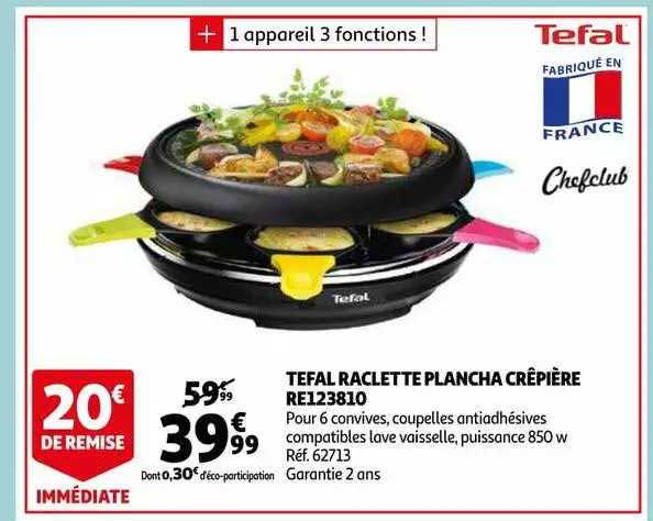 Tefal Raclette Plancha Crêpière Re123810