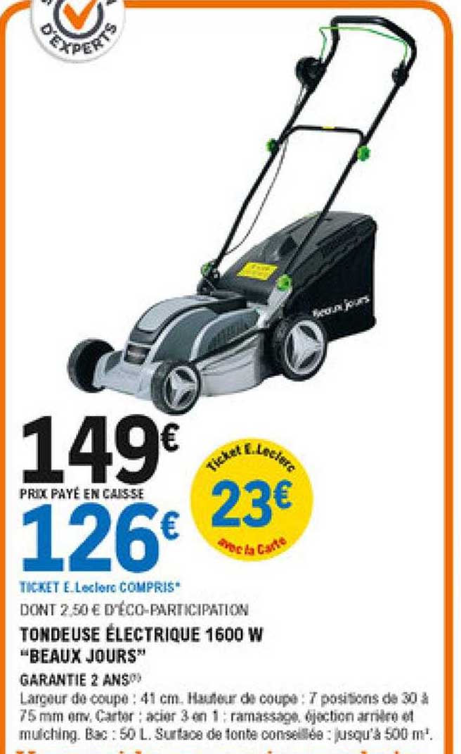 tondeuse électrique 1600 w "beaux jours"