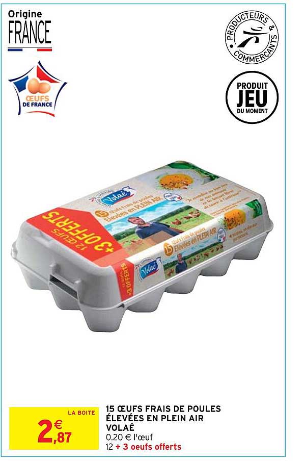 15 œufs frais de poules élevées en plein air volaé