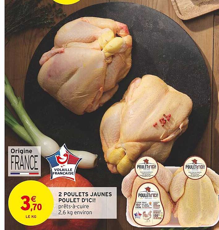 2 Poulets Jaunes Poulet D'ici!