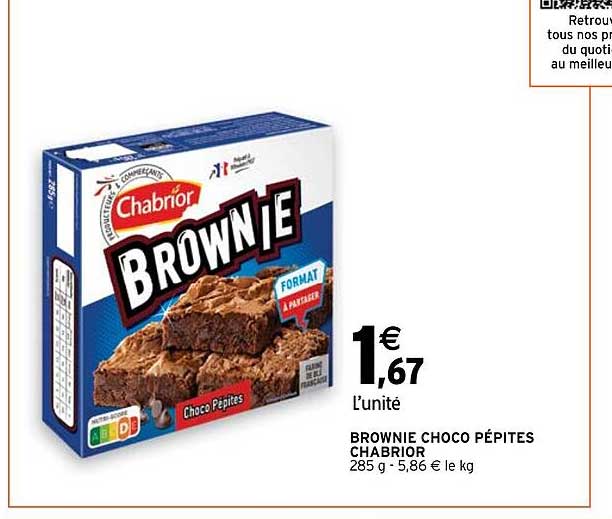 Brownie Choco Pépites Chabrior