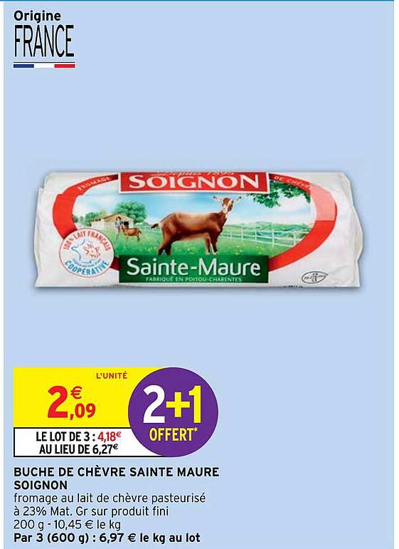buche de chèvre sainte maure soignon