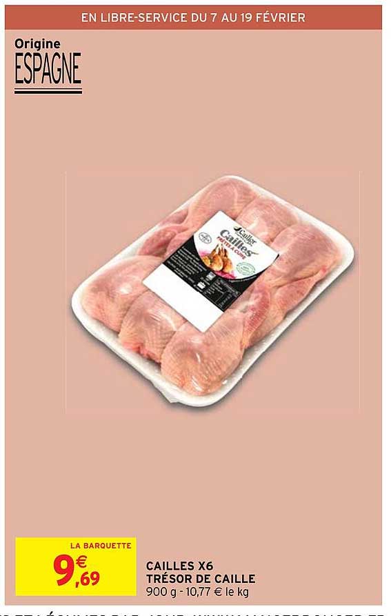 cailles x6 trésor de caille