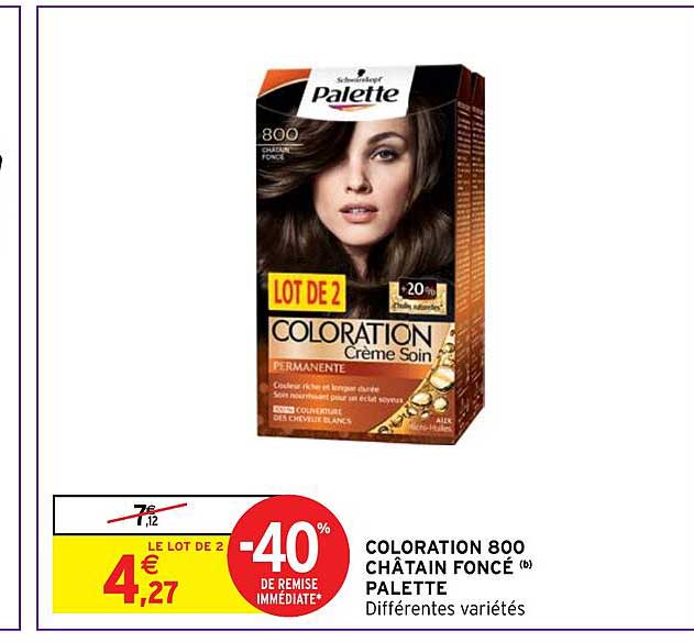 coloration 800 châtain foncé palette