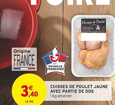 cuisses de poulet jaune avec partie de dos