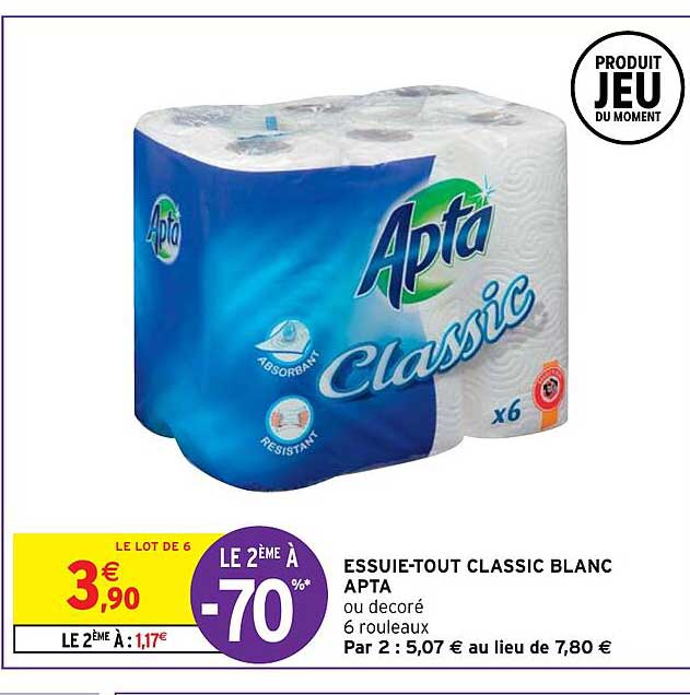 essuie-tout classic blanc apta