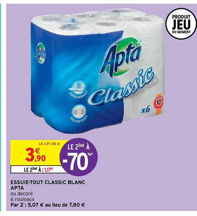 essuie-tout classic blanc apta