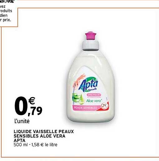 liquide vaisselle peaux sensibles aloe vera apta