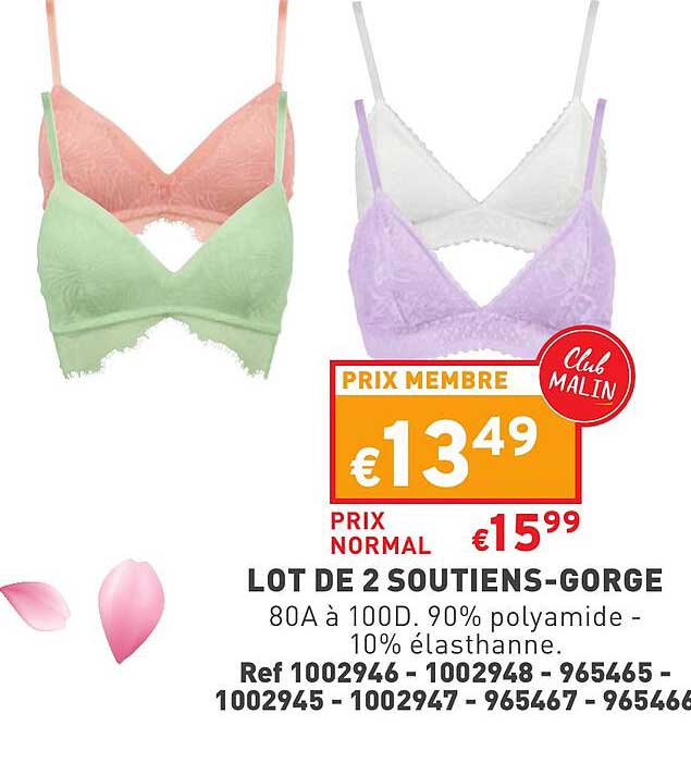 lot de 2 soutiens-gorge