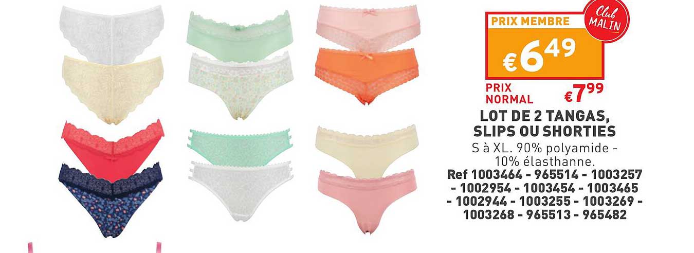 Lot De 2 Tangas, Slips Ou Shorties