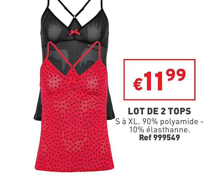 lot de 2 tops