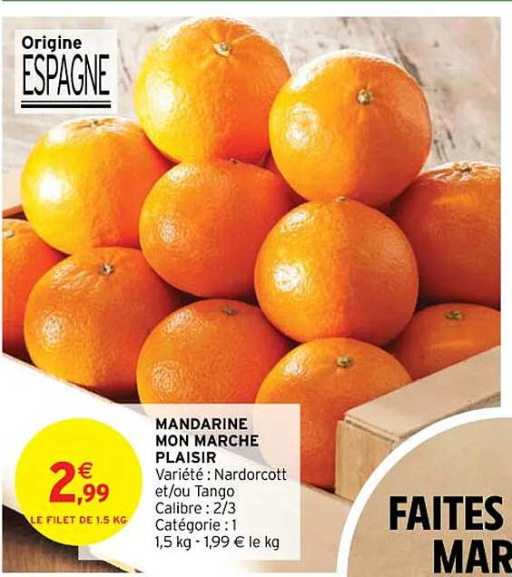 mandarine mon marché plaisir