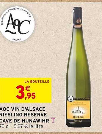 oac vin d'alsace riesling réserve cave de hunawihr