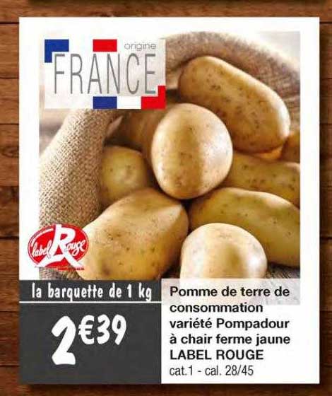 pomme de terre de consommation variété pompadour à chair ferme jaune label rouge