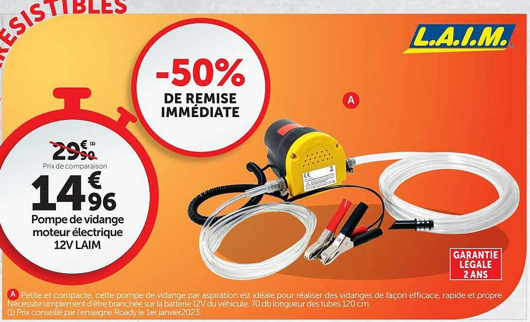 pompe de vidange moteur électrique 12V LAIM