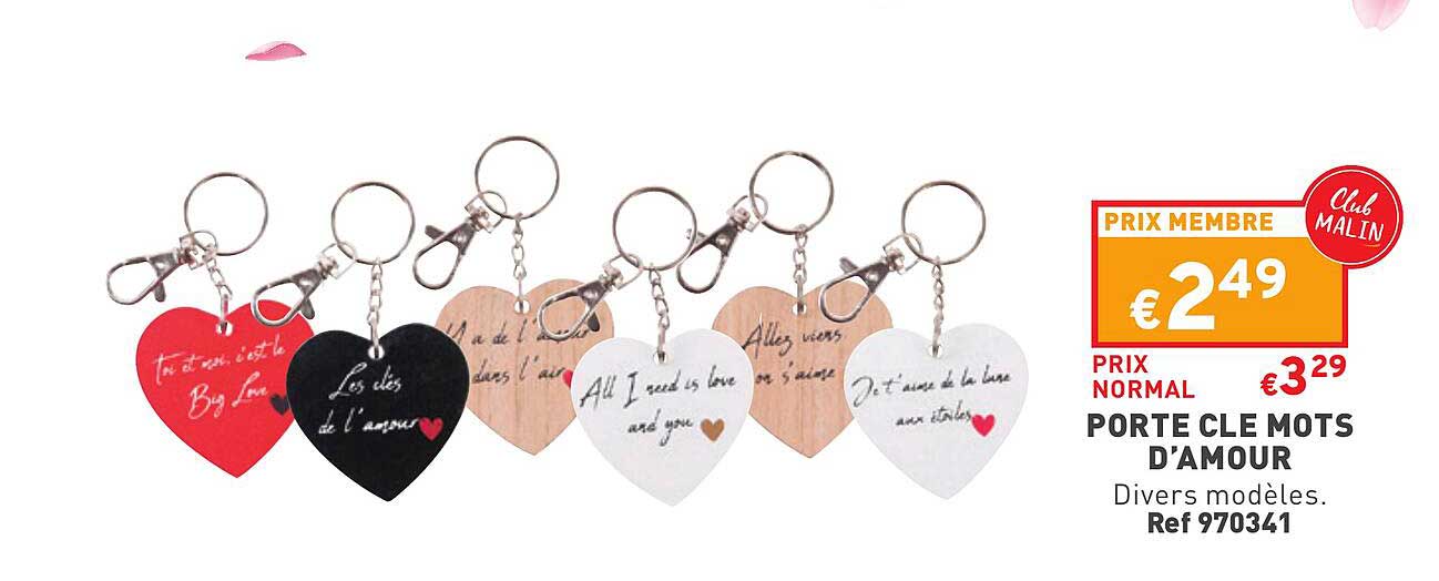 porte clé mots d'amour