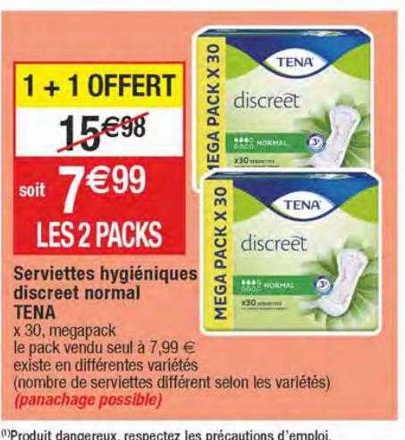 Serviettes Hygiéniques Discreet Normal Tena
