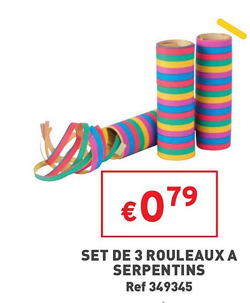 set de 3 rouleaux à serpentins