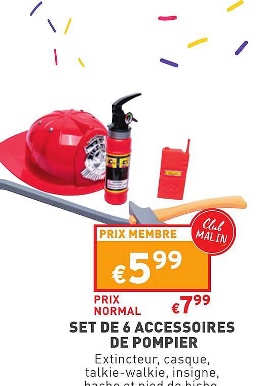 Set De 6 Accessoires De Pompier