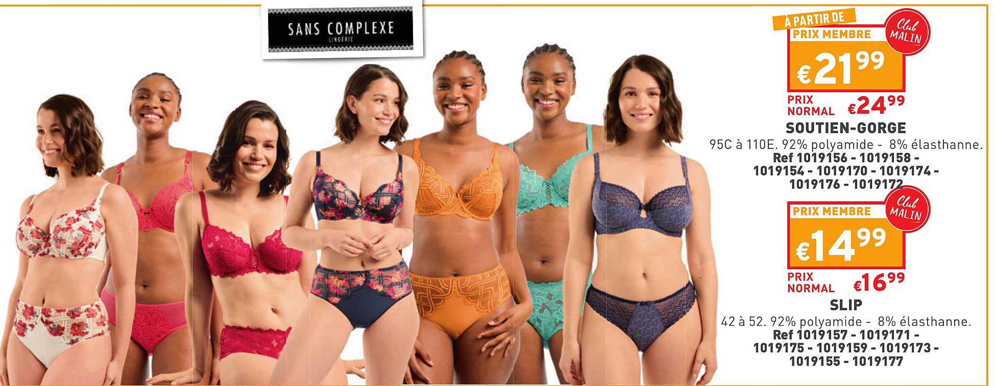 soutien-gorge, slip sans complexe