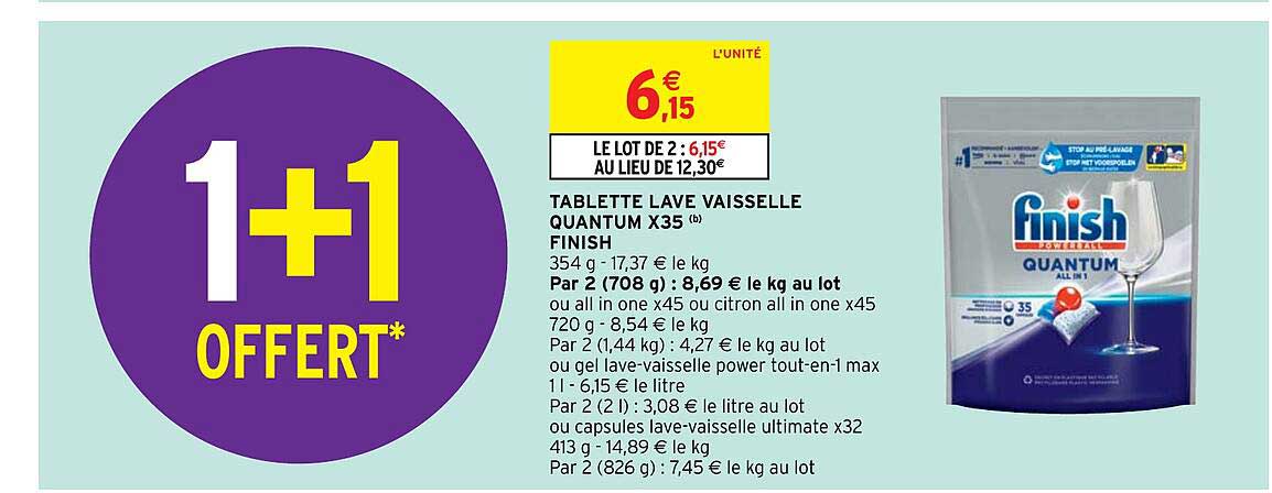 tablette lave vaisselle quantum x35 finish