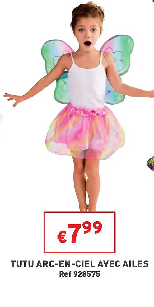 tutu arc-en-ciel avec ailes