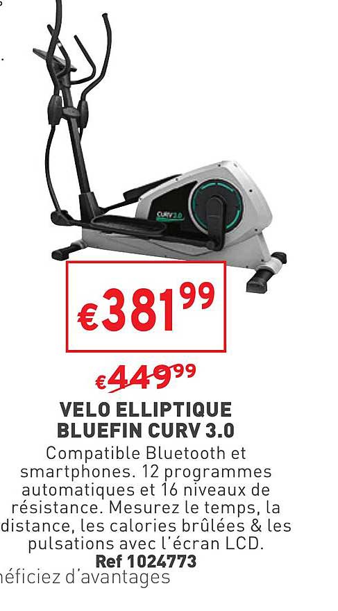 vélo elliptique bluefin curv 3.0