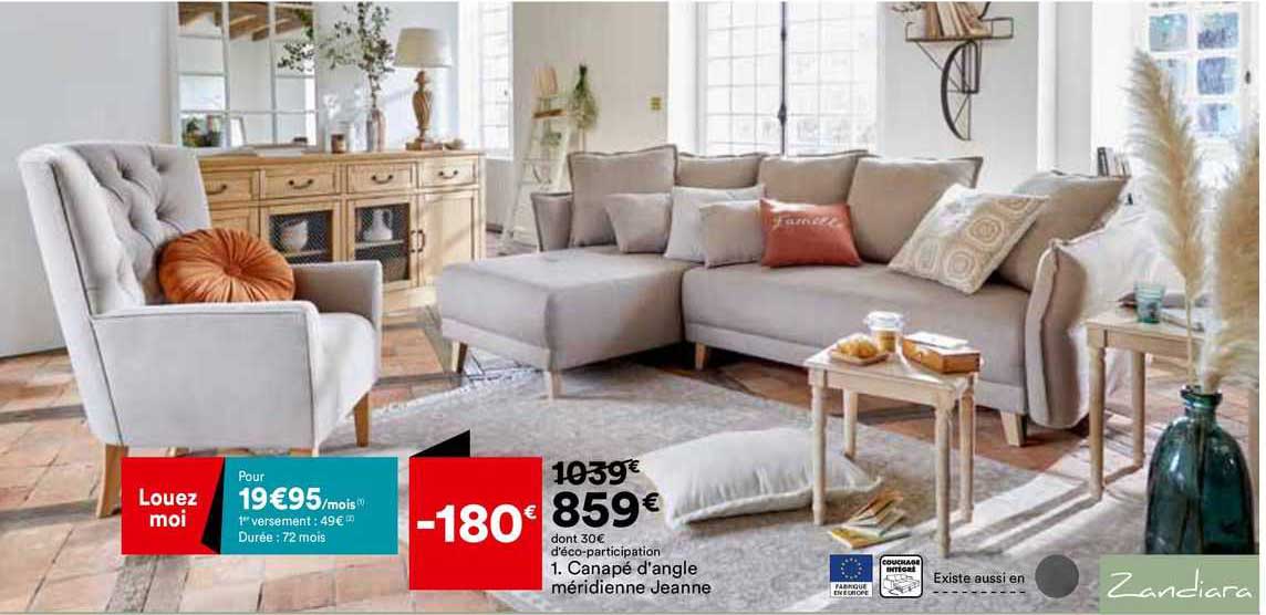 canapé d'angle méridienne jeanne zandiara