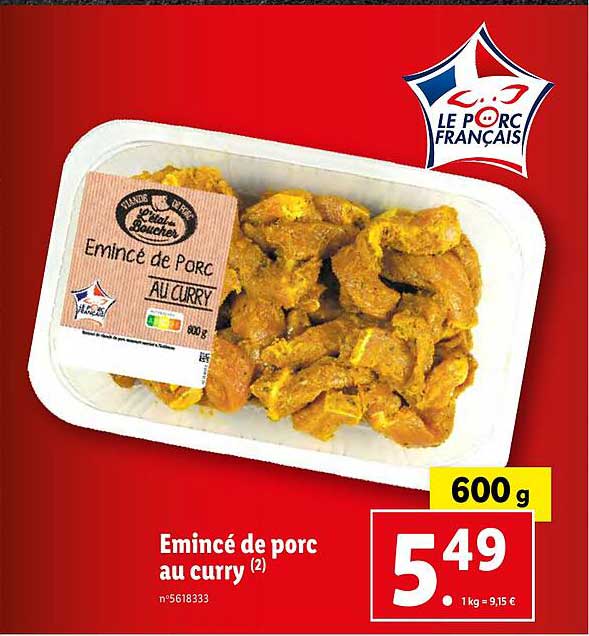 émincé De Porc Au Curry