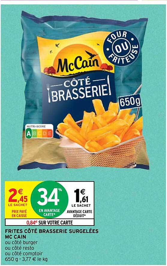 frites côté brasserie surgelées mc cain