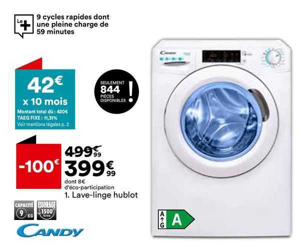 lave-linge hublot candy