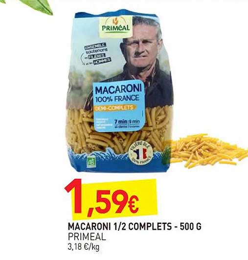 macaroni 1/2 complets priméal - 500 g