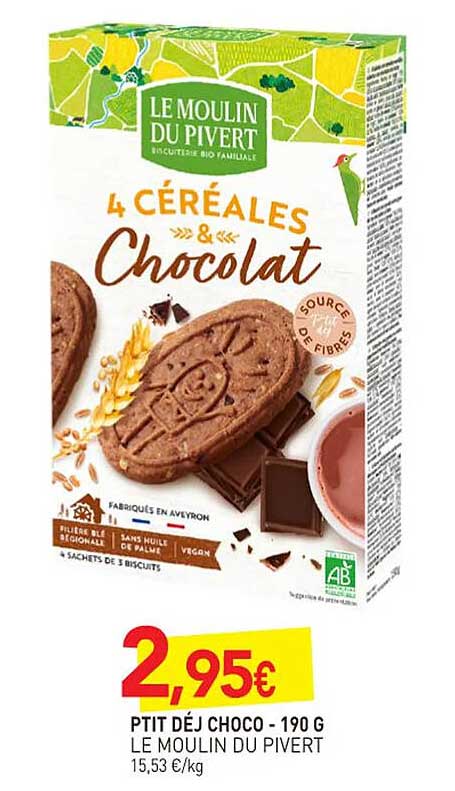 ptit déj choco le moulu du pivert - 190 g