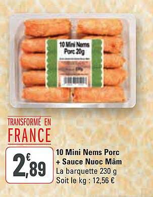 10 mini nems porc + sauce nuoc mâm
