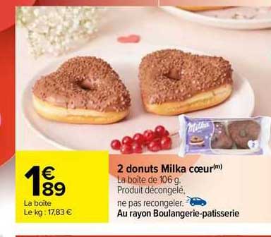 2 Donuts Milka Cœur