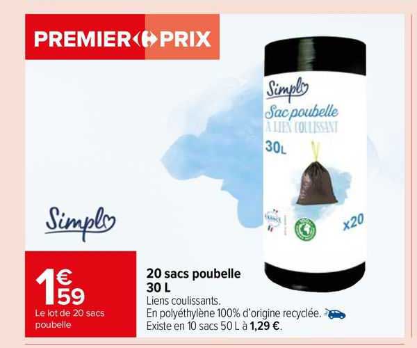20 Sacs Poubelle 30 L