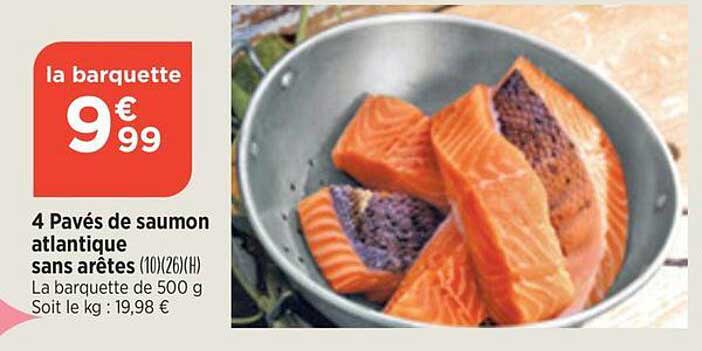 4 pavés de saumon atlantique sans arêtes