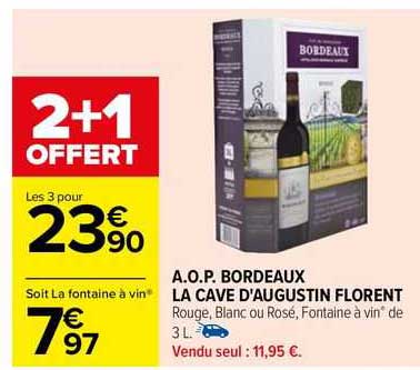 a.o.p. bordeaux la cave d'augustin florent