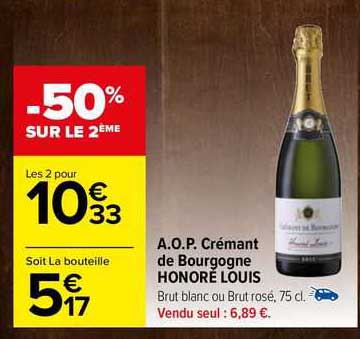 a.o.p. crémant de bourgogne honoré louis