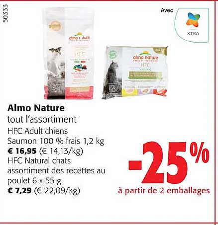 almo nature tout l'assortiment hfc adult chiens saumon 100% frais