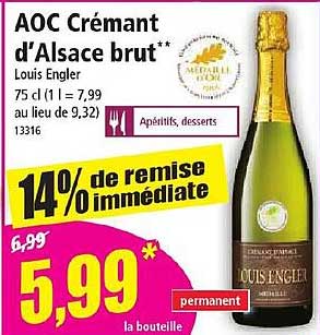 aoc crémant d'alsace brut louis engler