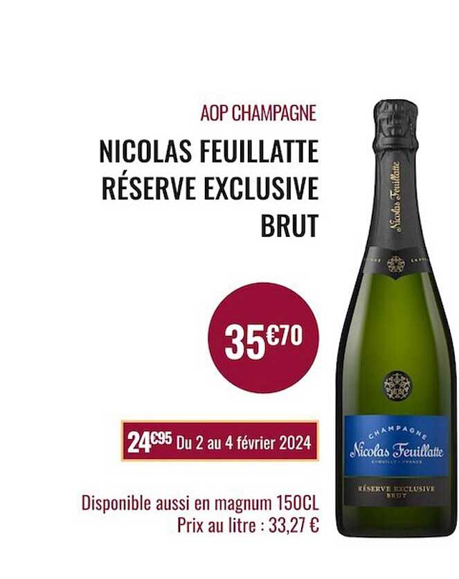 aop champagne nicolas feuillatte réserve exclusive brut