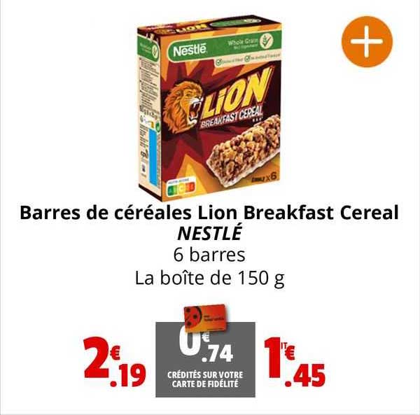 barres de céréales lion breakfast cereal nestlé